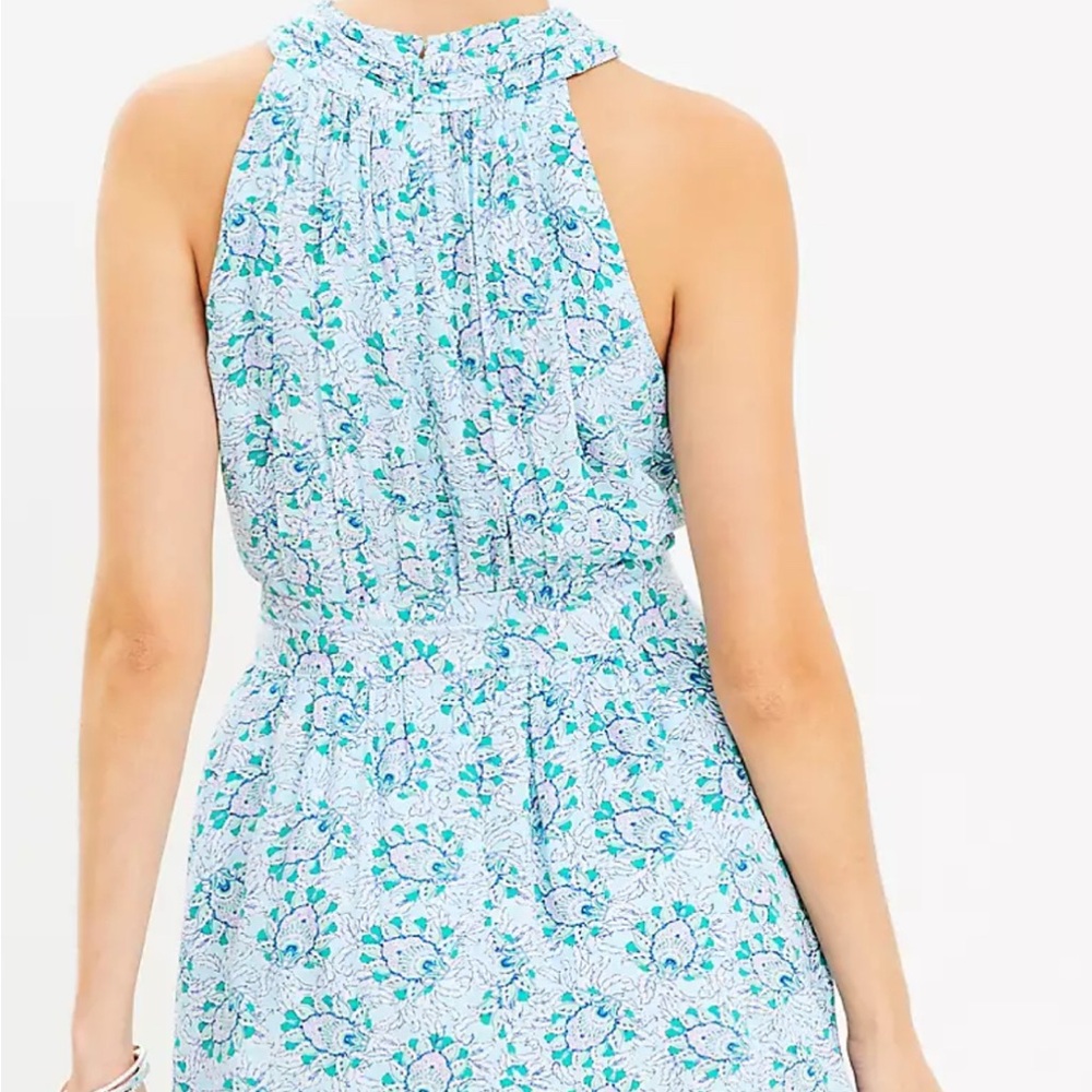 LOFT Halter Blue Floral Dress - Picture 3 of 7